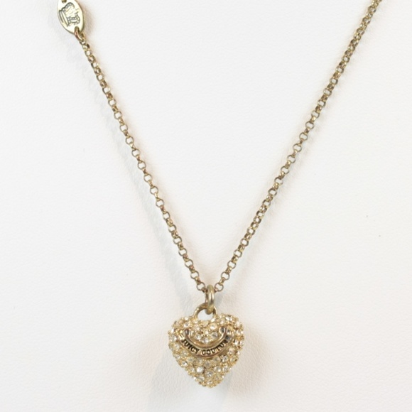 Juicy Couture Jewelry - Juicy Couture Necklace Pave Gold Heart